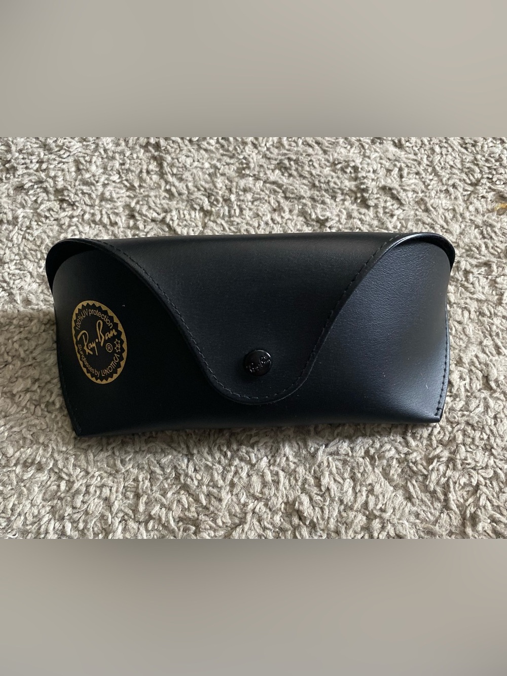 Ray-Ban Black Sunglass Case with Gold Logo